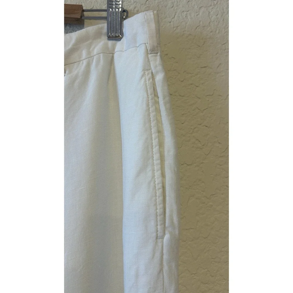 Ralph Lauren Purple Label Mens Pants 36x34 White 100% Linen Italy Luxury Preppy